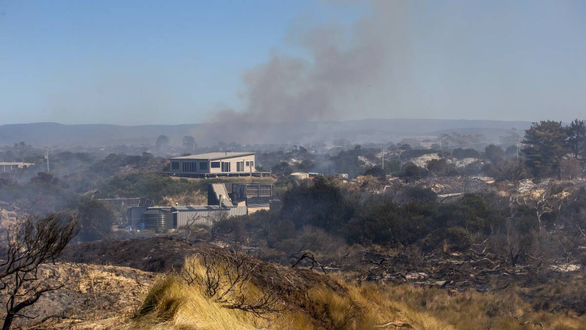 A bushfire at Dolphin Sands is the third major bushfire so far in 2023. Picture by Tasmania Fire Service