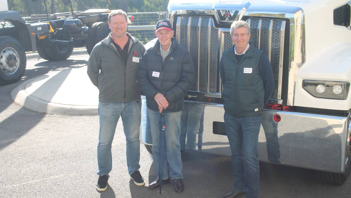 Webber & Chivell Fertilisers, Cobden, Bruce Hudson, chair of Vickery Bros, Coleraine and managing director Andrew Chivell, director at Pinnaroo Fertilisers, Pinnaro SA, Heath Boseley at the AFSA conference held in Creswick last week. Picture by Philippe Perez