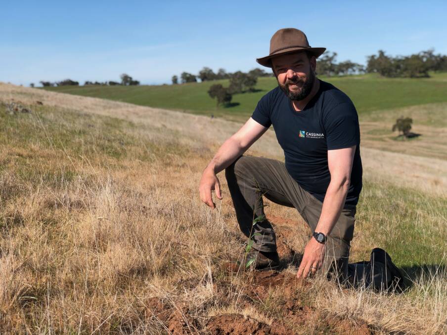 Cassinia Environmental director Paul Dettmann on his Moonlight Creek property in Rokewood. The property is part of the company's finalist in the Premiers Sustainability Awards. Picture supplied.