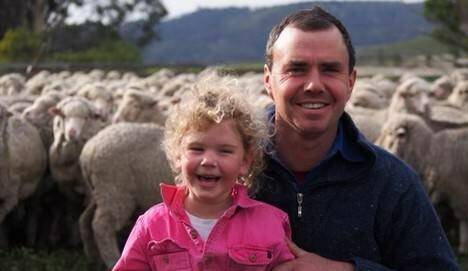 Tasmania's Sam Nicolson, his daughter Edwina and wife Mel (absent) have been recognised in the 2023 ACM Agri Lambition Awards as the Clipex 2023 Woolgrower of the Year. Picture supplied