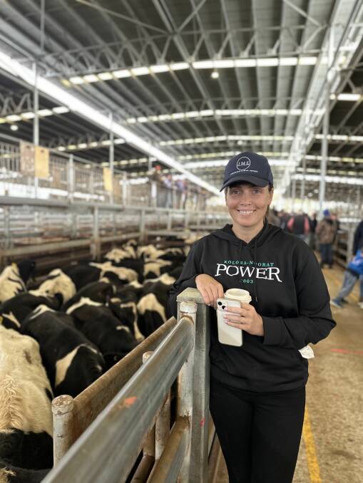 Rosie OConnor was happy with the sale of her pen of 29 Friesian steers, 336kg, sold for 172c/kg, or $578. Picture supplied by Liz Fowler