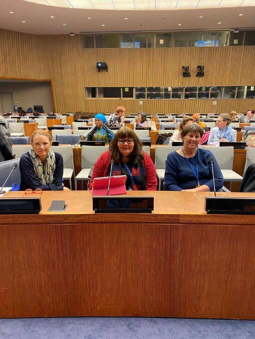 National Rural Women's Council (NRWC) chief executive Keli McDonald, NRWC representative Sarah Parker and NRWC president Leonie Noble attended the UN Council on the Status of Women in March. Picture supplied.