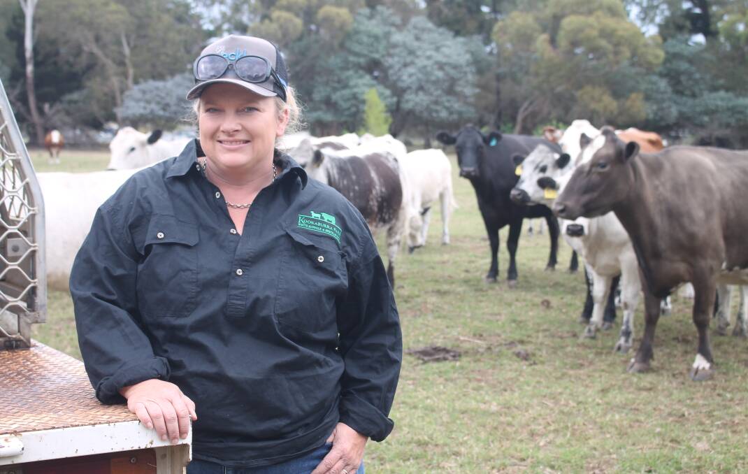 Kookaburra Speckle Park stud principal Alisha Adams on her Caramut property. Pictures by Philippe Perez