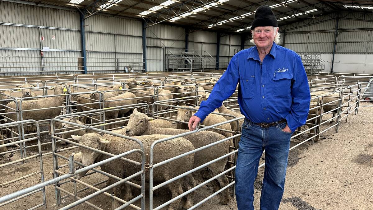 Clear Hills stud principal Graeme Hooper, Goorambat, said he was still feeling optimistic about selling his rams on offer towards the end of the year despite a low clearence rate. Picture by Philippe Perez.
