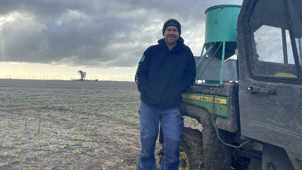 HOPEFUL: Tim Rethus, Horsham, is hoping for a good harvest despite the high costs of pests.
Photo supplied by Gregor Heard.