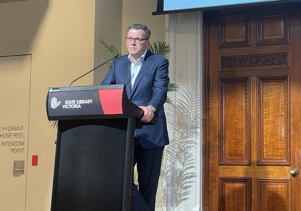 SPEECH: Premier Daniel Andrews addressing the Rural Press Club of Victoria in Melbourne on Tuesday. Photo by Joely Mitchell.