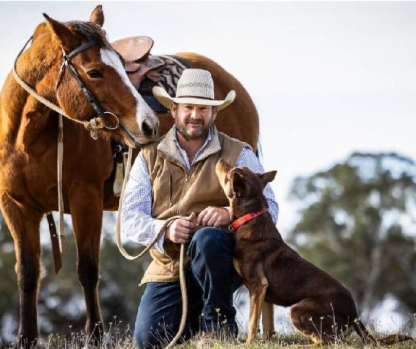 TRAGIC CIRCUMSTANCES: David Lee, with his Kelpie Hoover and his horse Fancee Cat. Photo by Nicole Cleary.