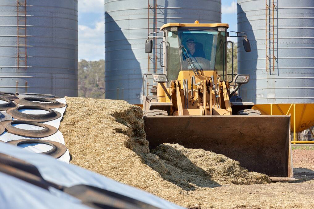 A working wheel loader at the silage stack. Picture supplied