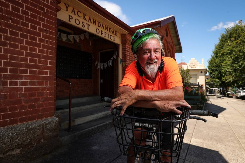 Yackandandah's famous postie, David 'Postie Norman' will deliver his last parcel this Friday, February 24, after 33 years on the job. Photo by James Wiltshire.