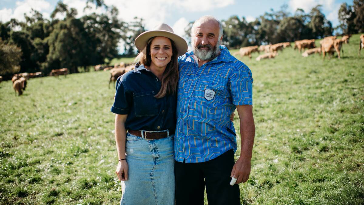 Gippsland Jersey co-founder and director Sallie Jones, Warragul, with Joe Meggetto, Warragul, at the Barista Day 2024 event. Picture supplied by Caitlyn Frecklington Photography