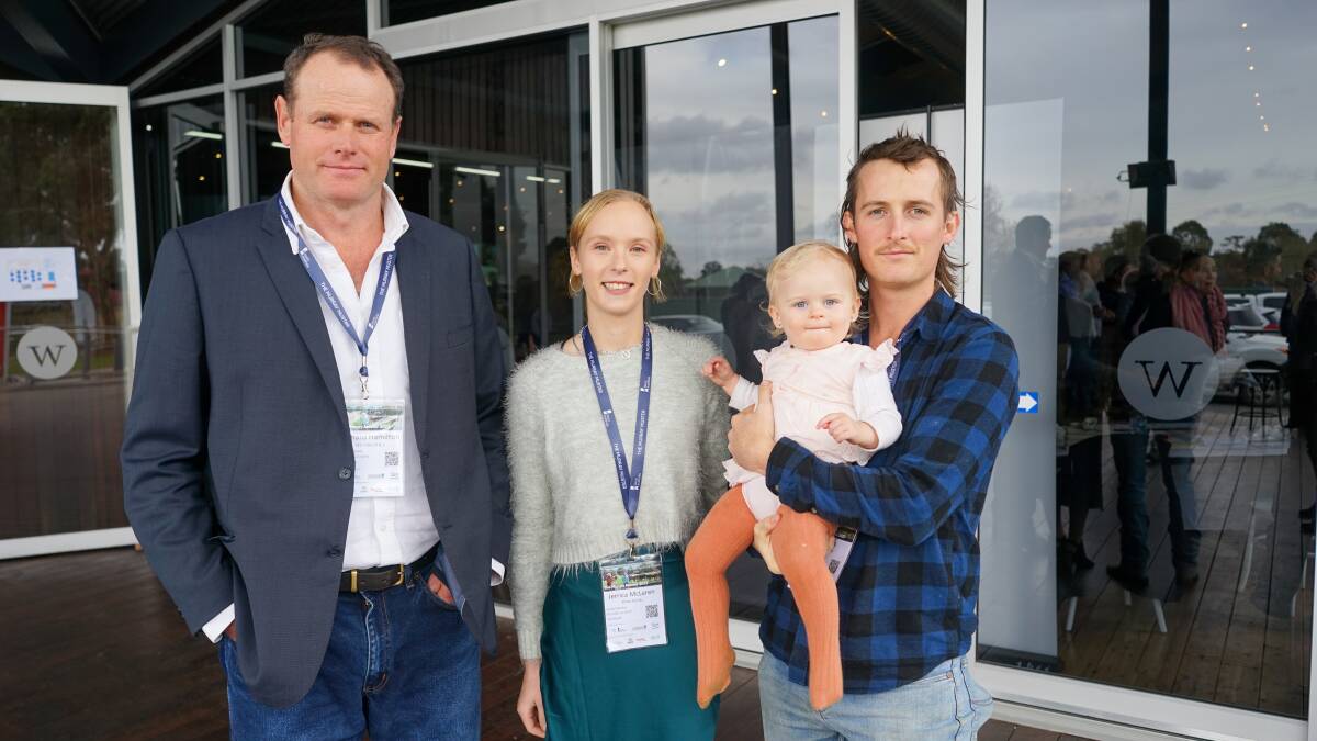 Richard Hamilton, Mitta Dairies, and Jerrica, Olivia and Zac McLaren at Dairy Australia's Murray Muster 2023. Picture by Rachel Simmonds
