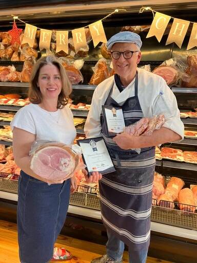 National Party deputy leader Emma Kealy pictured with Dom van Dyk, Wimmera Meat Market. Picture supplied