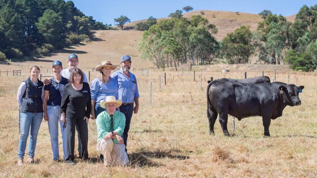 Becky Lingard, Maryanne and Lachlan McKenzie, McKenzie Ag Services, Kelly Angus stud principal Vicki Standish, Cindy Smith, Kelly Angus, Peter Godbolt, and Patrick Joyce, Kelly Angus. Picture supplied