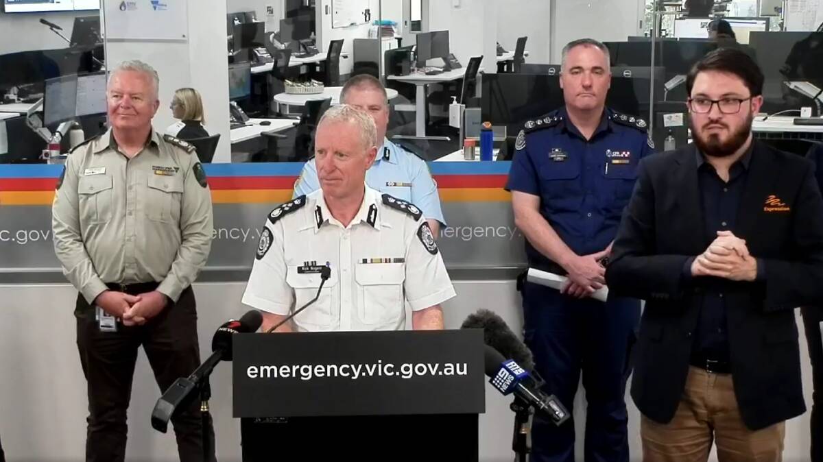 Emergency Management Commissioner Rick Nugent addresses current bushfire conditions and flood watch warnings. Picture supplied 