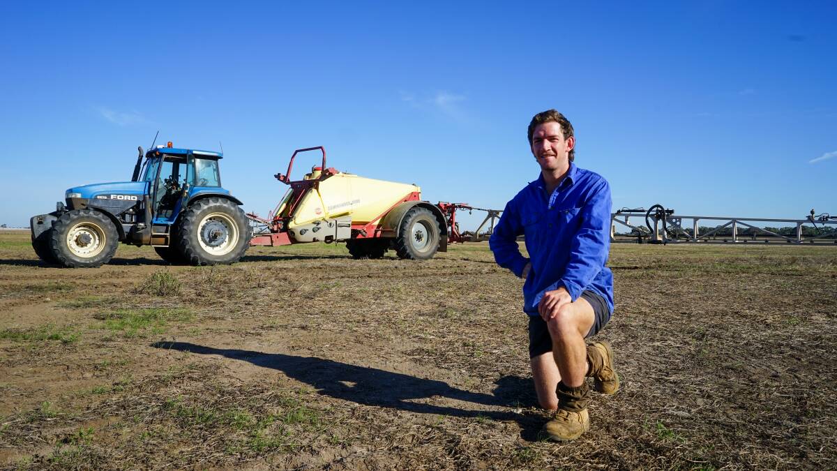 Nhill farmer Darcy Honeyman is working to finish sowing his canola crop before expected rain this week. Picture by Rachel Simmonds
