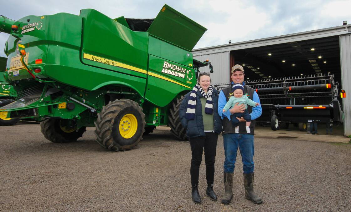 Bingham Agriculture farm managers, Sophie Bingham, Sam Sedgwick and Archie Sedgwick. Picture by Holly McGuinness