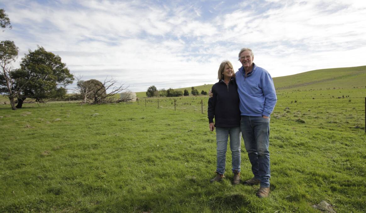 Merino farmers Charlie and Amanda Fairbairn-Calvert, Skipton, have worked tirelessly for decades to bring their farm back to a flourishing eco-haven. Picture by Holly McGuinness