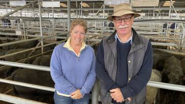 Charity Hurley, Woodglen, sold 28 Angus steers, 12-15 months, alongside agent Gerard Ogilvie, Bill Wyndham & Co, Bairnsdale.