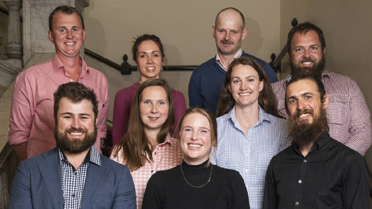 Young Farmers Advisory Council chair Clay Gowers (bottom left) with members who will meet with Agriculture Minister Ros Spence on Monday. Picture supplied by Agriculture Victoria
