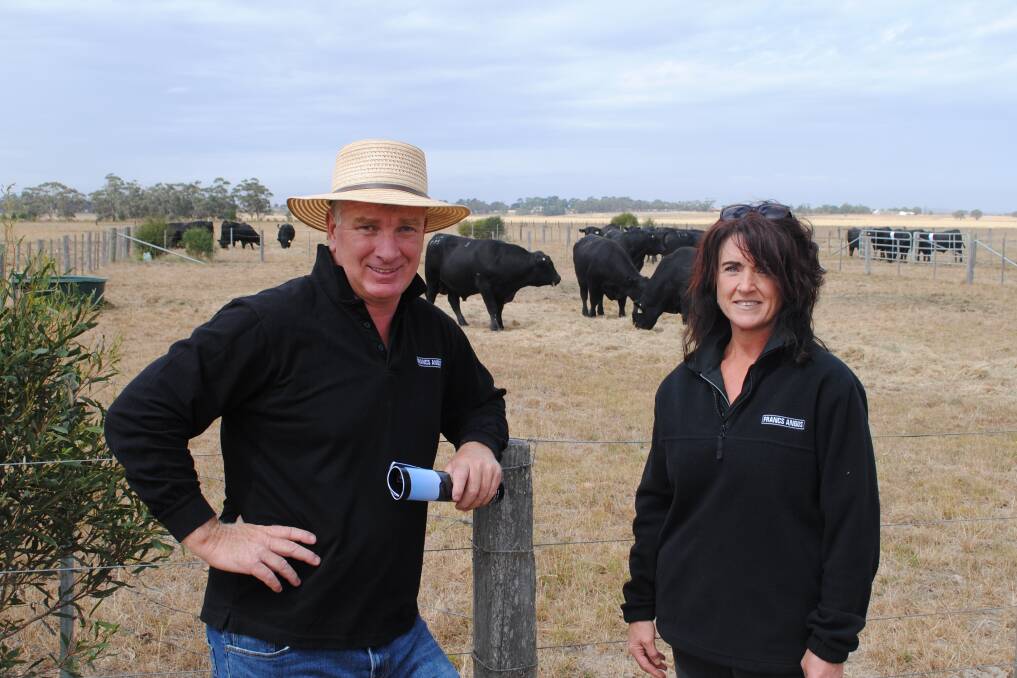 Francs Angus stud co-principals Nick and Faye Franc, Beaufort. Picture by Barry Murphy 