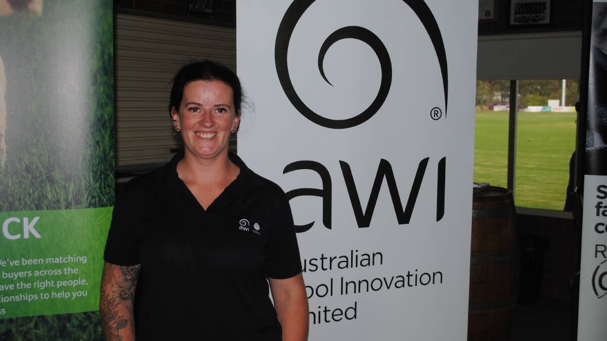 Australian Wool Innovation (AWI) industry relations officer Holly Byrne at the Nutrien Ag Solutions event in Elmore. Picture by Barry Murphy 