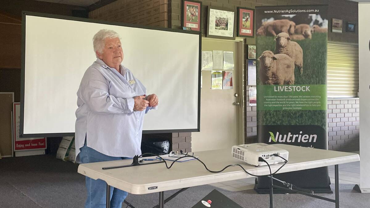 Rural Aid counsellor Margaret McKay spoke to farmers at an event in Elmore orgnanised by Nutrien Ag Solutions. Picture by Barry Murphy