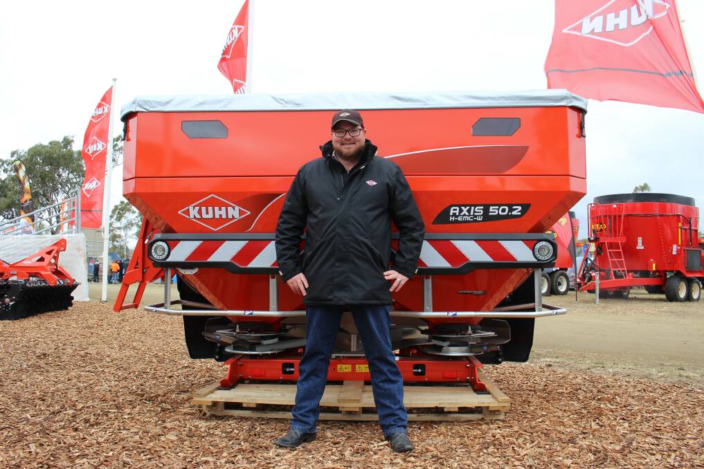 UNIQUE FEATURES: Kuhn territory manager Gerard Cusack said he observed plenty on interest at the 2019 CRT FarmFest held near Toowoomba, Queensland. 