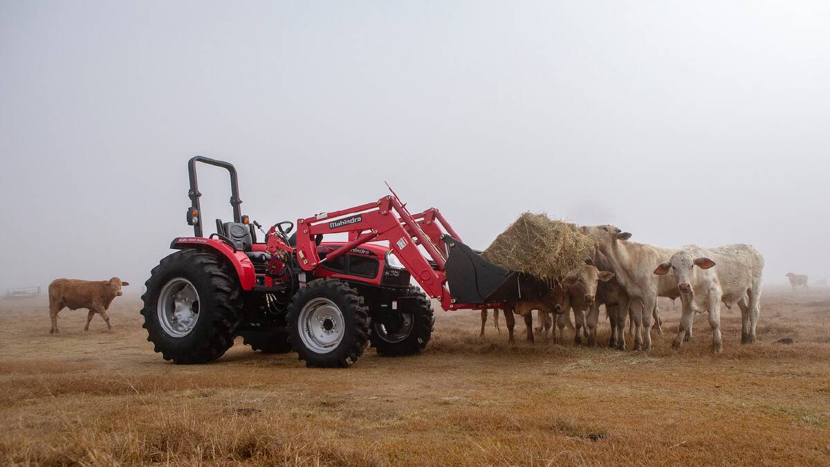 LIFT MORE: Recently launched to Australia, the Mahindra 3650 PowerShuttle tractor promises to push, pull and lift more then its competition. 