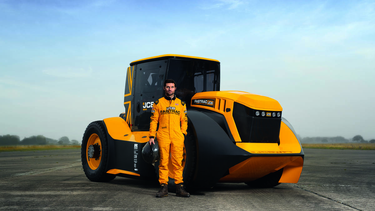 FAST WORK: The JCB Fastrac Two, piloted by motorbike racer and lorry mechanic Guy Martin has one the Guinness World Record for fastest tractor. 