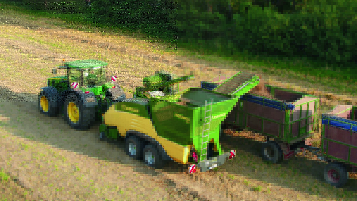 WORLD FIRST: The Krone Premos 5000 is the first ever mobile pellet harvester that also operates as a stationary pellet mill and us unique in its ability to pellet long-stemmed crops such as straw, pasture hay and lucerne on the move.