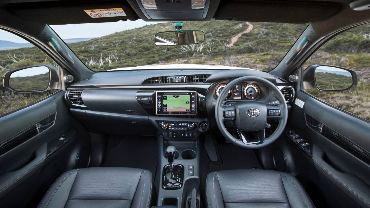 INTERIOR DESIGN: The all leather interior of the Rogue and Rugged X includes both new and traditional Hilux styling features. 