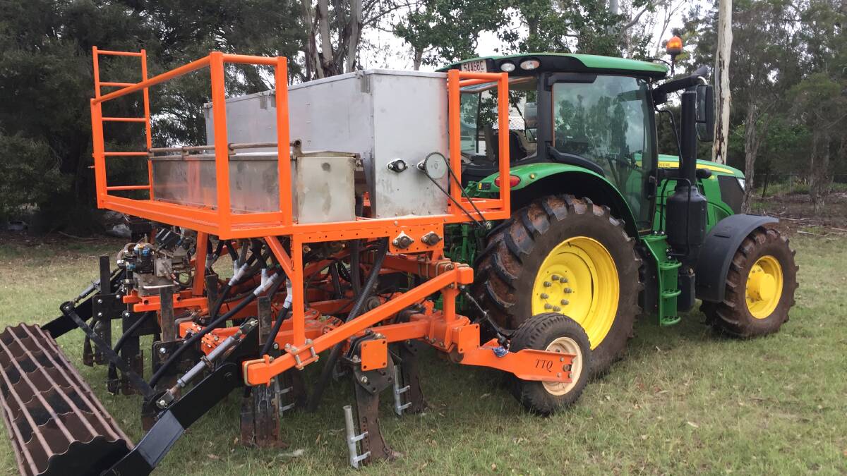DIG DEEP: The Queensland Department of Agriculture and Fisheries' experimental deep placement machine, nicknamed the 'Orange Beast'. Photo: DAF 
