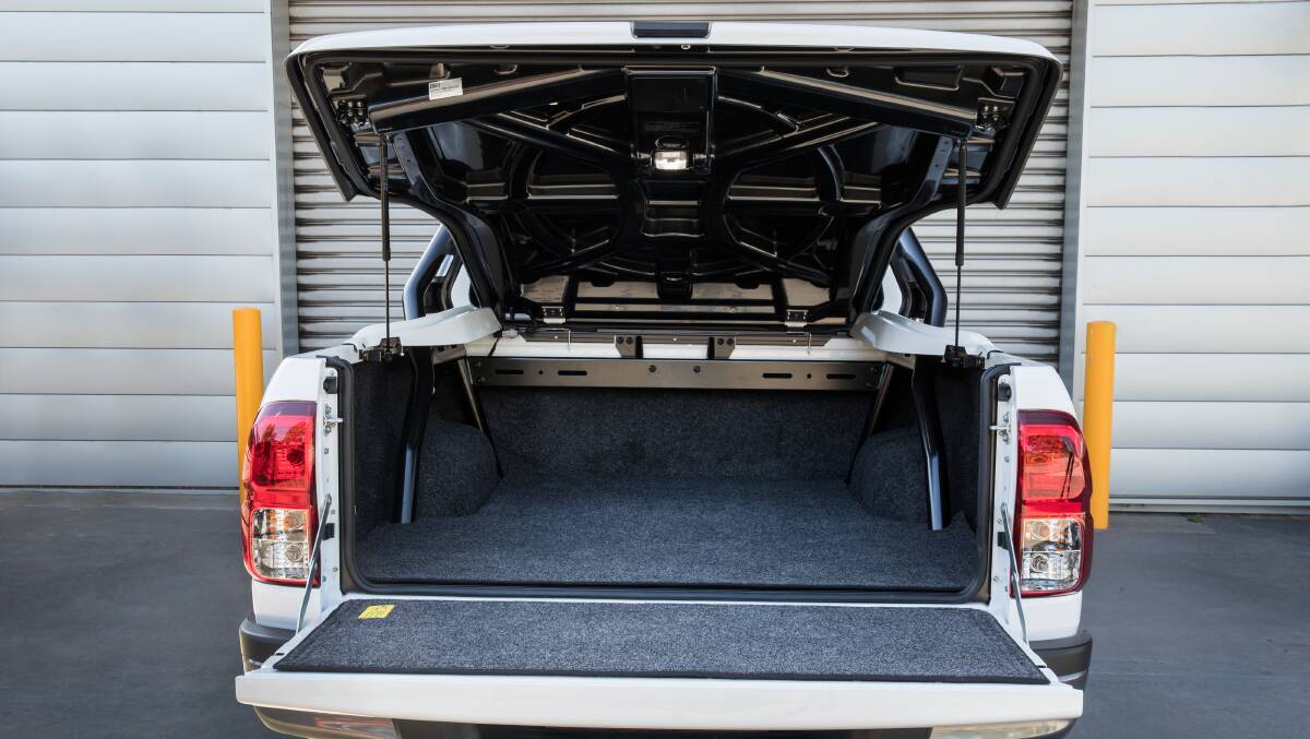 TIDY TRAY: The Hilux Halo Rogue comes with a custom fitted hard tonneau and marine-grade carpet lining.