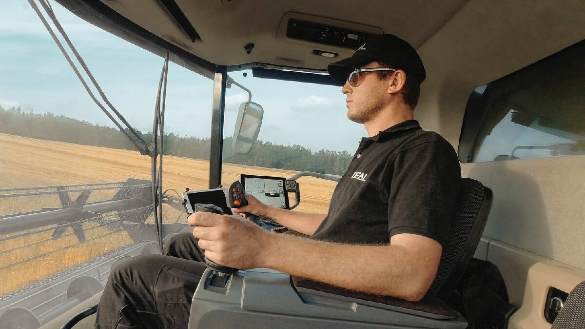 JOYSTICK CONTROL: The Agco Ideal Drive steering system was introduced to North American growers earlier this year. 