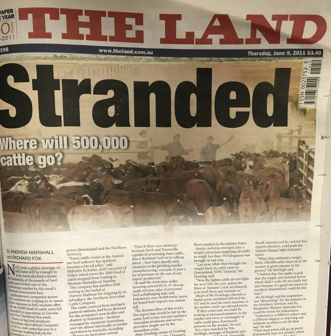 Stranded: Rural media coverage of the export ban was extensive and eagerly followed in farming and metropolitan areas as the complexity and cost of the crisis became apparent. 