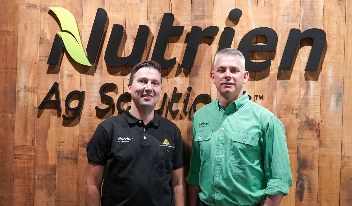 Newly appointed Nutrien Ag Solutions managing director, Canadian, Kelly Freeman, in Melbourne with Rob Clayton, who will move to the US as global head of Nutrien's retail products business.
