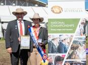 Overjudge and Meat & Livestock Australia managing director, Jason Strong, Brisbane, Qld, with the 2022 ASA national beef cattle young judges winner Dayna Grey, Marrabel, SA. Photo: Branded Ag