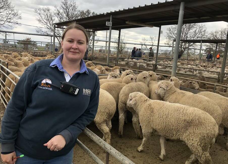 RESULTS: Julia Manwaring of RLA pictured after lambs made $300.20 at Wagga on Thursday. Picture by Nikki Reynolds