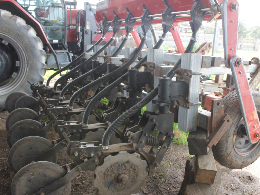 They have also modified a Yeomans Keyline Plow by adding a toolbar with acra double disc parallelogram used as a key-line plough to sow pasture crops.
