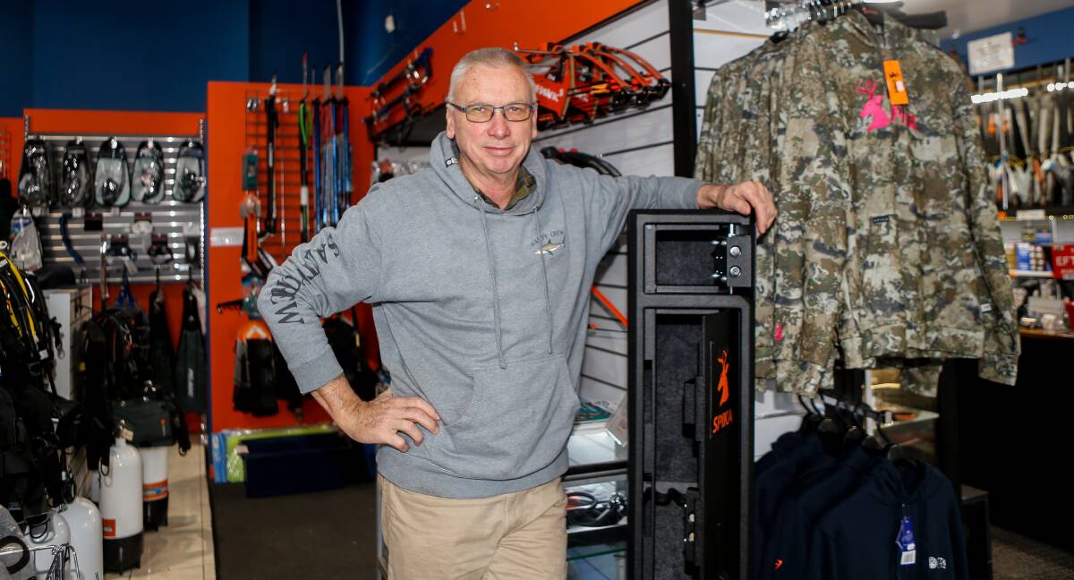 Warrnambool Diving and Firearms owner Brett Brumley has been kept busy selling safes in the lead-up to new laws being introduced. Picture by Anthony Brady.