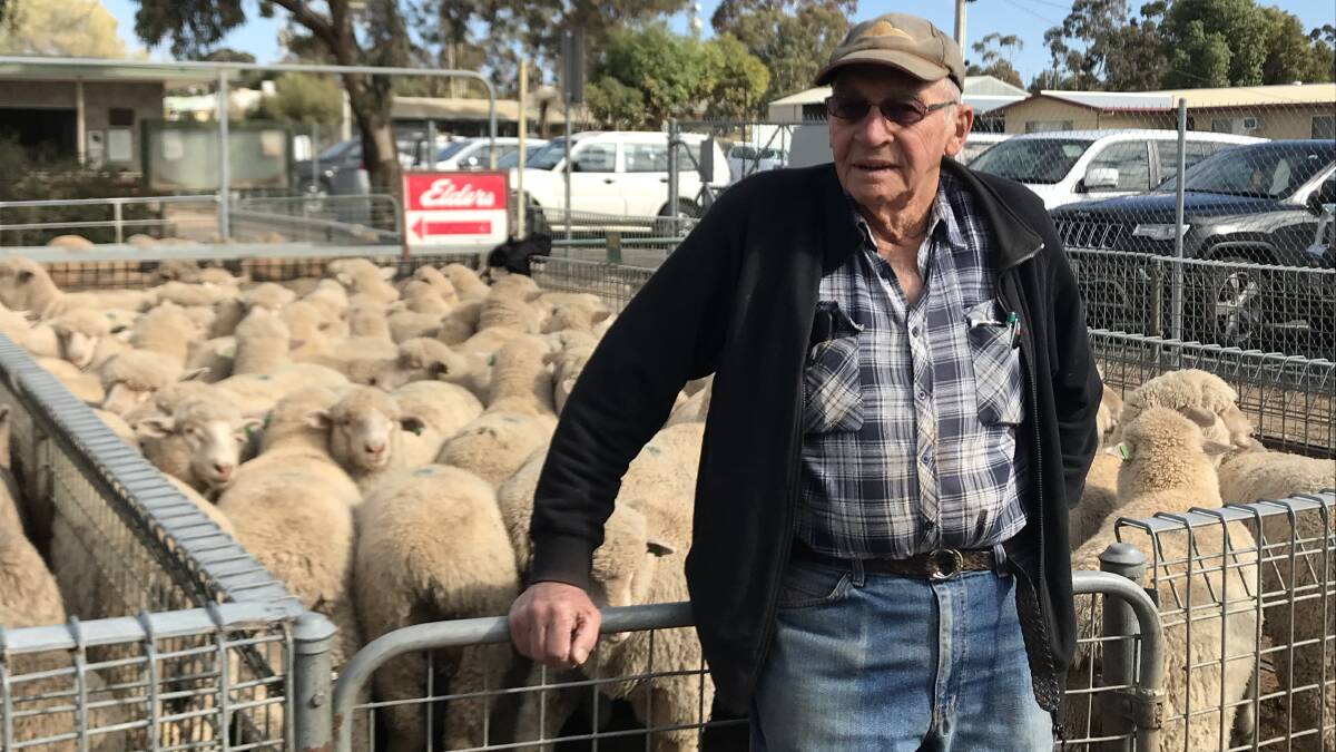 STRONG COMPETITION: Gordon Pickering, Kulwin, sold 46 crossbred suckers for $199 a head at Ouyen.
