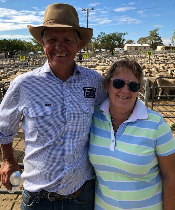 CATCH-UP: Michael Unthank from BUR Albury with an old friend Donna Knuckey from Mulwala.