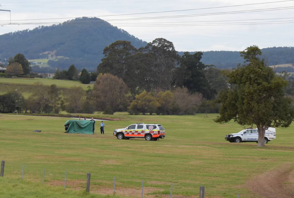 Emergency services at the scene of a tragic quad bike accident near Nowra, NSW, in June 2019.