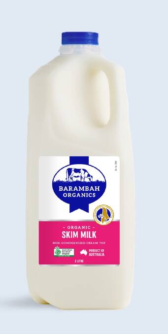 Barambah Organics non-homogenised 0.1 per cent fat milk was awarded the Most Outstanding Show Exhibit (large producers) at the Dairy Industry Association of Australia Awards.