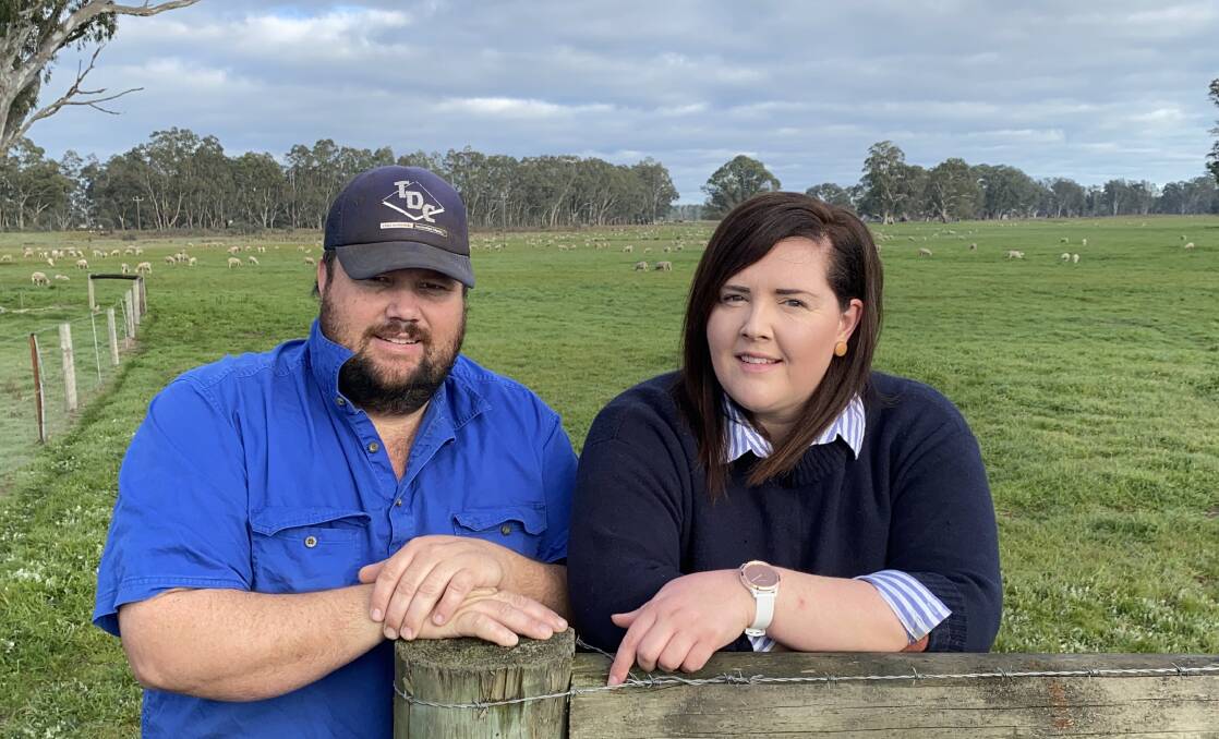 PERMIT PUSH: Young farmers Matt McDonald and Rebecca Barry are calling on the state government to expedite their essential traveller permits to enable them to continue farming at both Port Broughton and Apsley, Vic.