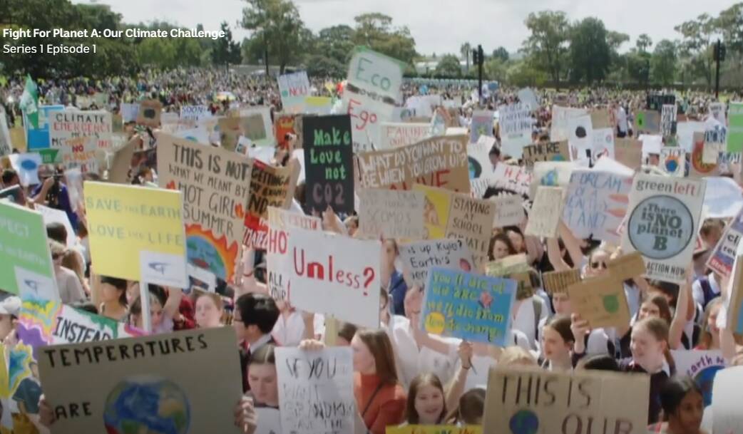 UNHAPPY: A screen shot from the documentary Fight for Planet A.