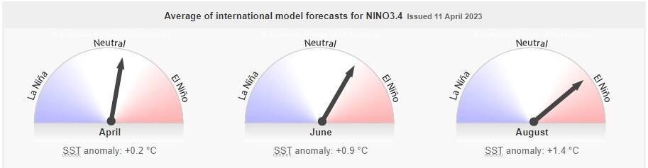 BOM consults a range of international forecasting services to provide its climate predictions. Graphic from BOM