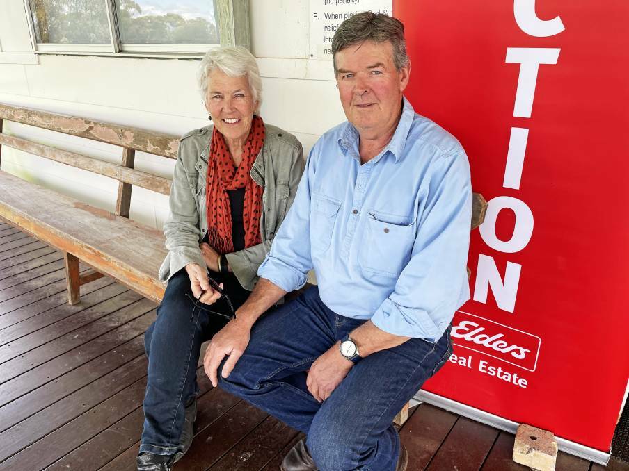 Prue and Don McAllister from Banyena were happy with the auction price paid for their family's farm land at Marnoo in western Victoria.
