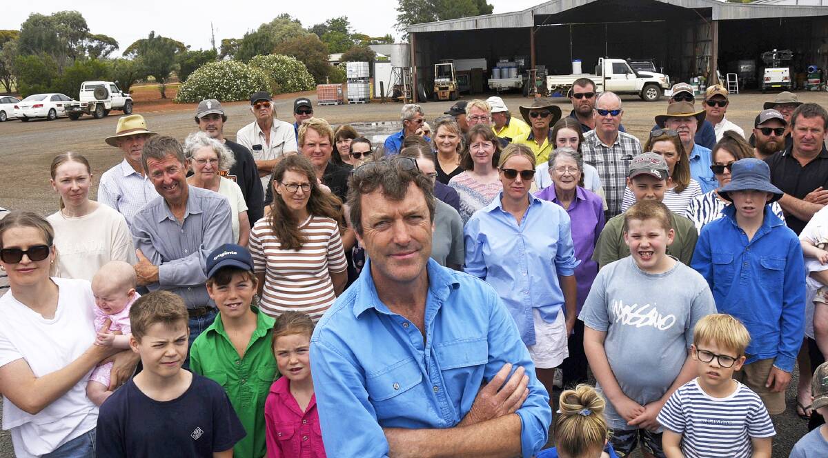 Cannie Ridge farmers are angered by proposed plans for a mineral sands and rare earths open cut mine adjacent their properties. Picture Chris McLennan.