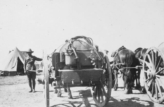 A Furphy water cart in Eqypt during World War I. Picture from Australian War Memorial